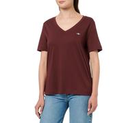 GANT REG Shield SS V-Neck Camiseta, Rojo, L