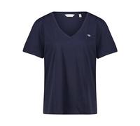 GANT REG Shield SS V-Neck T-Shirt, Camiseta Mujer, Evening Blue,