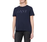 GANT Reg Tonal Graphic SS T-Shirt Camiseta, Azul Noche, S Mujeres