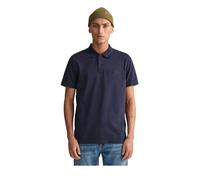 GANT Reg Tonal Shield SS Rugger Camisa, Azul Noche, M para Hombre
