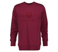 GANT Reg Tonal Shield-Sudadera con Cuello en C, Vino Rico, XL para Hombre