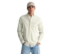 GANT REG Wide Poplin - Camiseta de Rayas, Matcha lechosa, M