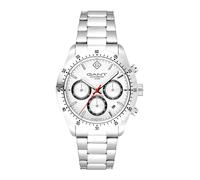 GANT Greenfield G202001 - Reloj cronógrafo para hombre, acero inoxidable, esfera blanca, 41 mm, cuarzo, 10 ATM
