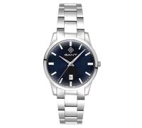 GANT Reloj Taunton G208002 para Hombre, Acero Inoxidable Plateado, Esfera Azul Sunray, Cristal Mineral, Movimiento de Cuarzo japonés, Fecha, 5 ATM, 39 mm
