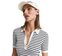 GANT Rib Knit Striped SS Rugger Suéter, Azul Noche, XS para Mujer