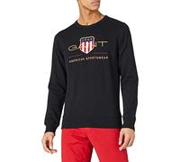 GANT Shield C-Neck Sudadera con Logotipo de Archiv con Cuello Redondo, Black, XL para Hombre