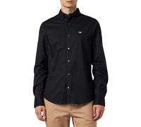GANT Slim Poplin Shirt Camisa de Vestir, Black, S para Hombre