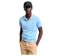 GANT Slim Shield SS Pique Polo Camisa, Capri Blue, L para Hombre