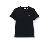 GANT Slim Shield V-Neck T-Shirt Camiseta, Black, L para Hombre