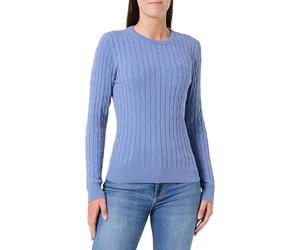 GANT Stretch Cotton Cable C-Neck Suéter pulóver, Azul grisáceo, S para Mujer