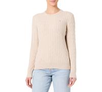 GANT Stretch Cotton Cable C-Neck Suéter pulóver, Seed Melange, L para Mujer