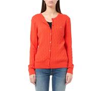 GANT Stretch Cotton Cable Cardigan, Suéter cárdigan Mujer, Marled Red,