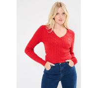 GANT Stretch Cotton Cable V-Neck L Rojo