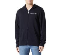 GANT Sudadera con Capucha Estampada con Cremallera Completa, Negro, L para Hombre