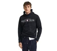 GANT Sudadera con Capucha gráfica, Negro, XXXL para Hombre