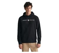 GANT Sudadera con Capucha para Hombre, Negro, M