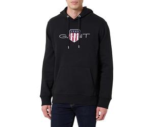 GANT Sudadera con Capucha Reg Archive Shield para Hombre, Negro, L