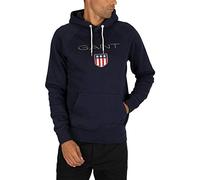 GANT Sudadera con Capucha REG Shield para Hombre, Azul Noche, 5XL, Noche Azul, XXXXXL
