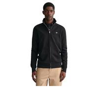 GANT Sudadera con Cremallera Completa REG Shield para Hombre, Negro, L, Negro, L