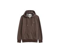 GANT Sudadera con cremallera marrón oscuro / marrón moteado L EUR