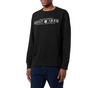 GANT Sudadera con Cuello en C, Negro, XL