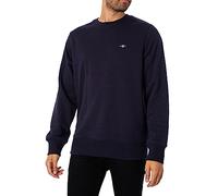 GANT Sudadera para Hombre REG Shield con Cuello en C, Color Azul, Azul Noche, XS