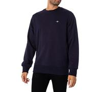GANT Sudadera para Hombre REG Shield con Cuello en C, Color Azul, Azul Noche, XXXL
