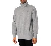 GANT Reg Shield Half Zip Sweat Logotipo de Manga Larga con Cremallera Corta, Grey Melange, XL para Hombre