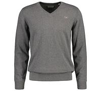 GANT Suéter clásico de algodón con Cuello en V para Hombre, Gris Oscuro, 4XL