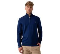 GANT Suéter clásico de algodón con Media Cremallera para Hombre, Azul Marino, Talla M