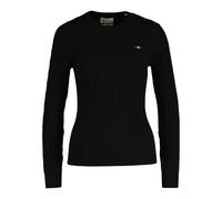GANT Suéter de Mujer - Stretch Algodón Cable C-Neck, Cuello Redondo, Punto, Logo