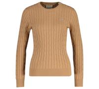 GANT Suéter de Mujer - Stretch Algodón Cable C-Neck, Cuello Redondo, Punto, Logo
