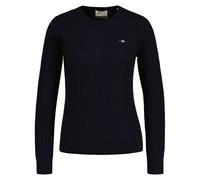 GANT Suéter de Mujer - Stretch Algodón Cable C-Neck, Cuello Redondo, Punto, Logo