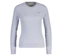 GANT Suéter de Mujer - Stretch Algodón Cable C-Neck, Cuello Redondo, Punto, Logo