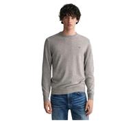GANT Superfina Lana de Cordero con Cuello en C Suéter pulóver, Gris, L para Hombre
