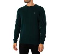 GANT Superfina Lana de Cordero con Cuello en C Suéter pulóver, Tartán Green, XL para Hombre