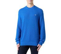 GANT Textured Cotton C-Neck Suéter pulóver, Lapis Blue, L para Hombre