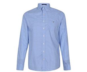 GANT The Broadcloth Gingham Reg BD, Camisa Hombre, Azul (Capri Blue 468), Large
