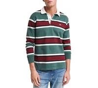 GANT Yarn Dyed Striped Heavy Rugger Camisa de Polo, Verde leñoso, XXL Hombres