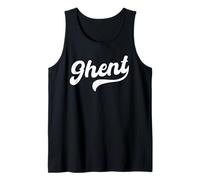 Gante Retro Cursiva Script Amor Belgium City Pride Camiseta sin Mangas