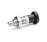ganter Norma Elementos, acero inoxidable de sus pernos de fijación - GN 817, con ranura para caravana, acero inoxidable, Rast lápiz químico niquelado, 1 pieza, negro, GN 817-5-5-CK-NI
