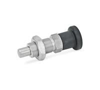 ganter Norma Elementos, acero inoxidable de sus pernos de fijación - GN 817, sin ranura para caravana, acero inoxidable, Rast lápiz químico niquelado, 1 pieza, negro, GN 817-4-4-BK-NI