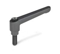 Ganter Norma Elementos | Ajustable Palancas De Sujeción Con Tornillo De Rosca - Gn 300 | Longitud Del Mango: 78 Mm | Tornillo Acero Bruñido, Mango De Zinc Fundido Negro, Plástico, 1 Pieza, Negro