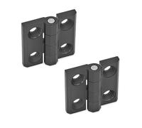 ganter Norma Elementos bisagras, 2 unidades), color negro, estructura mate, GN 237 de ZD de 50 - 50 A (de SW