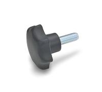 ganter Norma Elementos con mango de estrella Tornillos, 5 unidades), color negro, mate, GN 6336.4 de St de 63 de M12 - 30