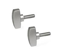 ganter Norma Elementos | de tornillo de acero inoxidable alas - GN 433 | Mango 34 mm de diámetro, fundido fina de acero inoxidable, 2 unidades), plateado, GN 433-34-M8-30-MT