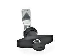 ganter Norma Elementos GN 115 de SCT de 18 - Cerrojo con cilindro llaves, 1 pieza, Negro, mate