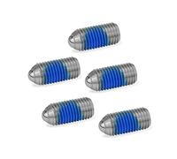 ganter Norma Elementos GN 615.3 de M6 de KN de PFB - federnde Impresión pieza con rosca Seguridad, Plata, 5 unidades)