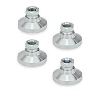 ganter Norma Elementos pies articulado con rosca hembra, 4 unidades, plata, GN 343.1 - 50 de M12 de OS
