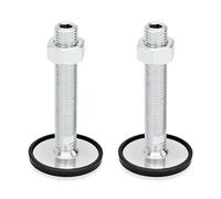 ganter Norma Elementos | Soporte - GN 40 Titano, diámetro 40 mm, Goma aufgek lipst, acero galvanizado, 2 unidades), plateado, GN 40-40-M16-200-A1-UK